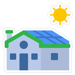 Solar Panel Sticker Icon
