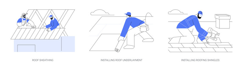 Private house roofing abstract concept vector illustrations. © Visual Generation