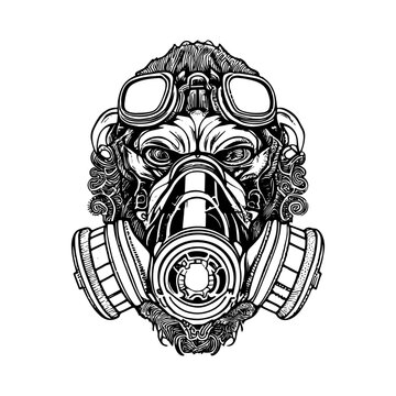 The Angry Gorilla with a Gas Mask Illustration that Sends a Powerful Message