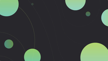 Green circles on a black background