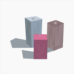 Three-colorful-Candles---Vector-artwork