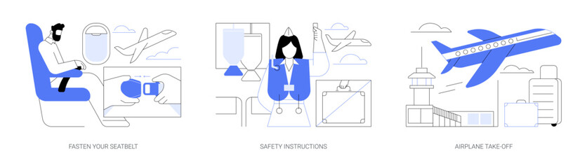 Plane departure abstract concept vector illustrations. © Visual Generation