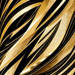 abstract luxury glowing gold and black wave, generative art by A.I