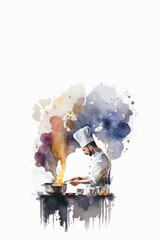 Chef making dinner, Generative AI
