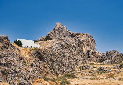 Hill where Lindos ancient acropol is located on