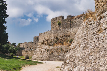 Fototapeta na wymiar medieval citadel of Rhodes in Greece built by Hospitalliers