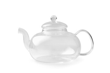 Glass teapot on isolation.