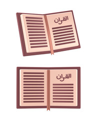 3d render of reading islamic holy quran book icon design