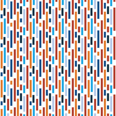 Geometric seamless pattern. Abstract background with colorful geometric shapes. Ornament in stripe. Repeating texture. Vector illustration. Design paper, wallpaper, fabric.