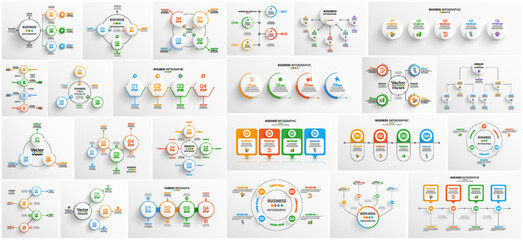 Business infographic collection  with options, steps or processes. Can be used for workflow layout, diagram, number options, web design  