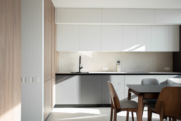 Modern wooden kitchen interior