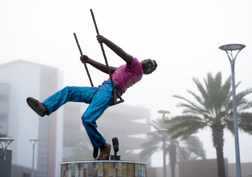 Photo of the Orlando Starflyer at International Drive with a foggy background. 
