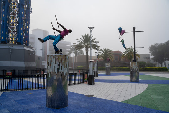 Photo of the Orlando Starflyer at International Drive with a foggy background. 