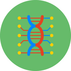 Dna Multicolor Circle Flat Icon