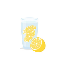 Glass of water with lemon. Healthy concept. The concept of lemon water.