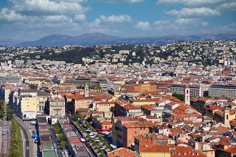 Wall mural old town in Nice cityscape summer season France