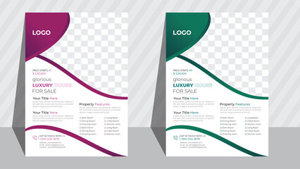 Real Estate Flyer Layout Design Tow Accents.