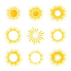 Sun icons collection over white background. Vector illustration
