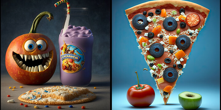 Food and nutrition illustration concept - Generative AI