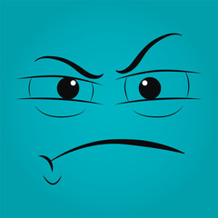 Abstraction. Cartoon expression. Human emotions. Vector illustration