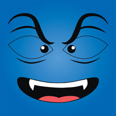 Abstraction. Cartoon expression. Human emotions. Vector illustration