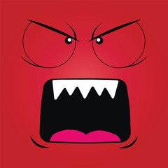 Abstraction. Cartoon expression. Human emotions. Vector illustration