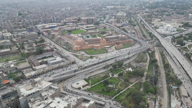 Bala Hisar Fort Peshawar Pakistan, Aerial Video of Peshawar