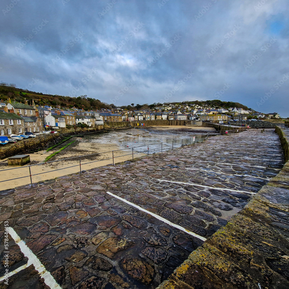 Poster mousehole cornwall, england- february 4th 2023, small village with port in cornwall england.