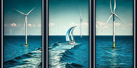 Offshore Wind Turbines on the Coast - Generative AI