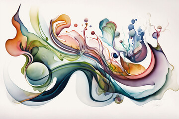 Abstract colorful water color painting swirl pattern for yexture backgrounds. generative ai.