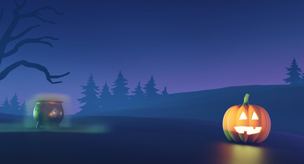 Fototapeta na wymiar halloween pumpkin on a cemetery