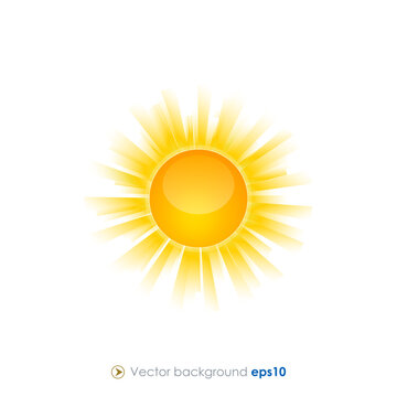 White vector background with sun icon for weather design
