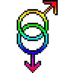 pixel art rainbow gender symbol