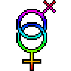 pixel art rainbow gender symbol