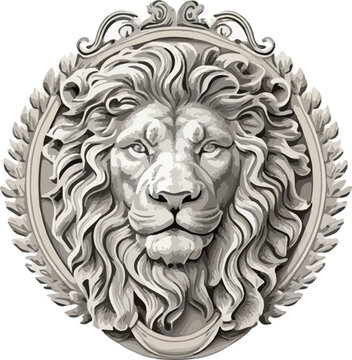 lion head vector medallion