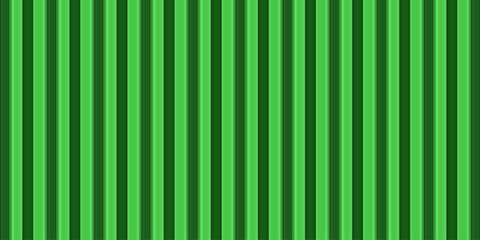 Green vector striped metal wall background. Plastic vertical siding pattern. Metallic roof tile texture. Grooved iron fence backdrop. Wavy 
repeat construction. Striped horizontal banner, front view