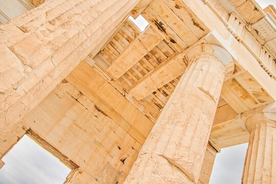 Propylaea, propylea or propylaia monumental gateway to Acropolis withou people
