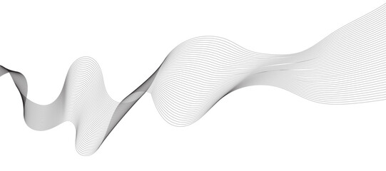 Abstract wave lines on transparent background with white smooth element swoosh speed wave modern stream background. 