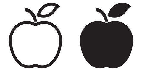 ofvs335 OutlineFilledVectorSign ofvs - apple vector icon . fruit . healthy food . diet . isolated transparent . black outline and filled version . AI 10 / EPS 10 / PNG . g11675