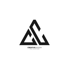 Modern letter C C triangle creative logo