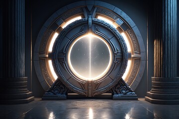 star gate, portal, created with AI, AI, generative AI - obrazy, fototapety, plakaty