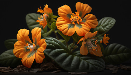 Crossandra Flower. Generative AI.