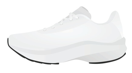 White canvas sneaker. vector illustration