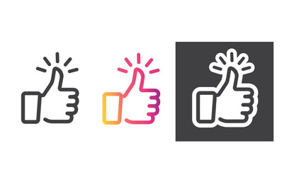 Thumbs up vector icon, like symbol.