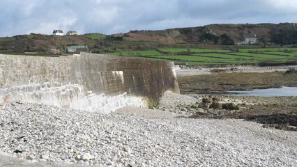 A view of the small port of Goury at low tide. The 6th march 2022, Cotentin, France.
