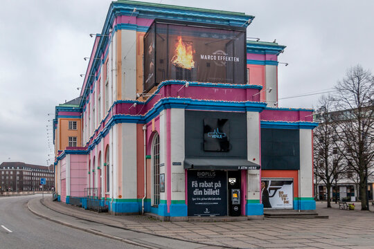 Copenhagen, Denmark - 12 Dec 2020: The well known Danish cinema and theater "palads"in Copenhagen