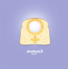 Foto auf Leinwand 3d bread inside Women Symbool, it's represent Happy womens Day. 3d illustration © sufi