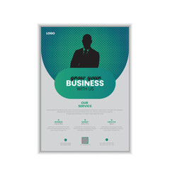 Corporate business flyer template design set with blue, orange, red and yellow color. marketing, business proposal, promotion, advertise, publication, cover page. new digital marketing flyer