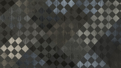geometric black and white checkered background pattern