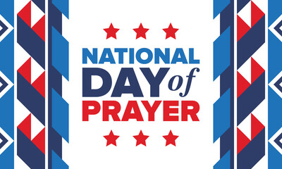 Fototapeta na wymiar National Day of Prayer in United States. First Thursday of May. Annual day when Americans turn to God in prayer and meditation. Poster, card, banner and background. Vector illustration